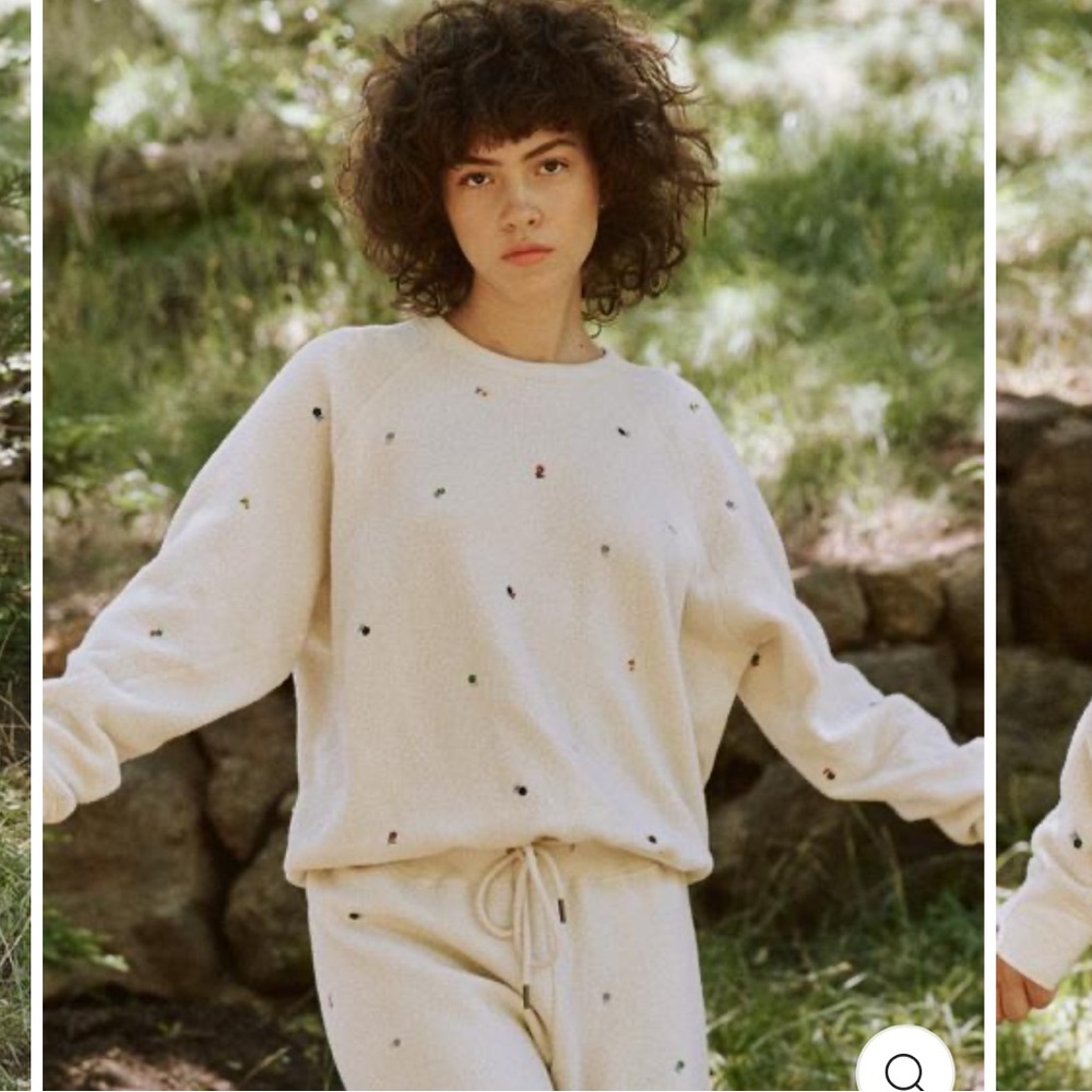 The great fleece sweatshirt in cream size 2